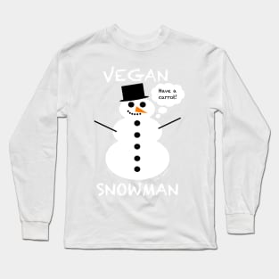 Vegan Snowman Long Sleeve T-Shirt